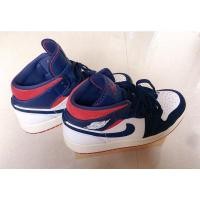 ราคา รองเท้า Nike Air Jordan 1 Mid (blue/white/red)มือ2 ของแท้ 100% (21442050024)