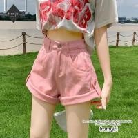 ราคา กางเกงยีนขาสั้น เอวสูง ทรงเอ สีชมพู (28251004068)