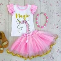 ราคา เสื้อลายยูนิคอร์น+กระโปรงฟรุ้งฟริ้ง (1708113629)