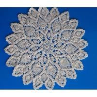ราคา ดอยลี่ 12 นิ้ว/ผ้าปูโต๊ะ/งานถักโครเชต์/รองจาน/รองพาน/สีขาว/สีเหลืองอ่อน (23646351847)