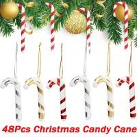 ราคา 12/24/48 ชิ้น Mini Candy Cane เครื่องประดับแขวนคริสต์มาส / ต้นคริสต์มาสแขวนอ้อยขนม (43920557495)
