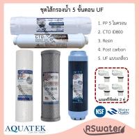 ราคา Aquatek ชุดไส้กรองน้ำ 5 ขั้นตอน ยูเอฟ แบบเกลียว UF Water Filter Set โพสต์คาร์บอน omnipure และ aquatek เลือกได้ (5117414400)