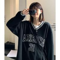 ราคา เสื้อสเวตเชิ้ตต่างประเทศแขนยาวคอวีกว้าง Arizona 31 - เสื้อสเวตเตอร์ธรรมดาโอเวอร์ไซส์สําหรับผู้ชายและผู้หญิง อ่อนเยาว์ สไตล์สตรีท (27738762869)