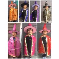 ราคา ชุดแม่มด ชุดพ่อมด ส่งจากกทม. ชุดแฟนซีแม่มด มีผ้าคลุม พร้อมหมวก1ใบเข้าชุดกัน ขนาดสำหรับเด็ก (15848097863)