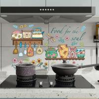 ราคา ห้องครัวกันน้ํามันสติกเกอร์เตาวอลล์เปเปอร์ติดผนังติดด้วยตนเองโปร่งใสสติ๊กเกอร์ติดผนังผนังพื้นหลังห้องครัวตกแต่งผนังสติ๊กเกอร์ติ (40363111844)