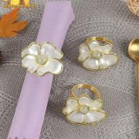 ราคา MAINAUSHUI 6 ชิ้นแหวนผ้าเช็ดปากรูปดอกไม้, 2.3 อะคริลิกดอกไม้ผู้ถือแหวนผ้าเช็ดปาก, ดอกไม้ทนทานทอง, สีขาวพนมเปญดอกไม้ปุ่มผ้าเช็ดปากตาราง (43573843492)