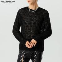 ราคา Incerun เสื้อยืด คอกลม แขนยาว ลูกไม้ ลายดอกไม้ สไตล์วินเทจ แฟชั่นสําหรับผู้ชาย (19185927519)