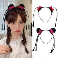 ราคา Kawaii Bow Braids Shape Hairband Creative Pigtail ผม Hoops คอสเพลย์แถบคาดศีรษะอุปกรณ์เสริมผม (26934447127)