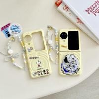 ราคา เคสโทรศัพท์แบบพับได้สําหรับ Oppo Find N3 Flip Boyang Design Snoopy Magnetic Bracket Bracelet เคสโทรศัพท์ tpu แบบแข็ง (41104784503)