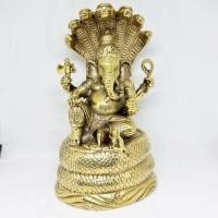 ราคา พระพิฆเนศ ปางเอกเขนก ประทับบรรลังก์นาคราช 7 เศียร งานทองเหลือง ขนาด 3 นิ้ว รายละเอียดครบ สวยงาม (10934344690)