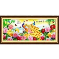 ราคา นกยูงคู่ - ชุดปักครอสติช 11กะรัต ผ้าใบพิมพ์ลาย 15060 (25490980586)