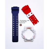 ราคา กรอบสาย G-SHOCK แท้ สีธงชาติ กรอบขาว สายน้ำเงินสลับแดง ใส่ได้รับรุ่น GA-100 ,GA-110 ,GA-120 ,GD-100 ,GD-120 สายนาฬิกา (6618682655)