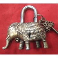 ราคา กุญแจโบราณจากเนปาลรูปช้างงานทำจากสำริดใช้งานได้จริงรูปทรงกุญแจโบราณของน่าสะสม (2777253472)
