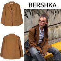ราคา Bershka FAVOURITE BRAND Faux Suede Blazer Colour: Camel (42222949297)