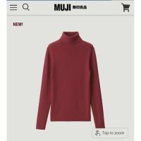 ราคา Q15 เสื้อสเวตเตอร์คอเต่าผ้าวูล muji (43153012722)