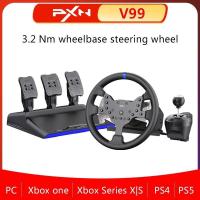 ราคา PXN V99 Gaming Steering Wheel 270/900°3nm Force Feedback Racing Steering Wheel (23785668159)