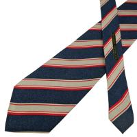 ราคา เนคไท Giorgio Armani Silk Navy Red Grey Stripe Italy เนคไทแบรนด์เนม ของแท้ (43411659640)