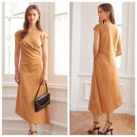 ราคา M O T F : M เดรสยาว ชุดออกงาน ราตรี สีน้ำตาล สีทอง (28618953392)