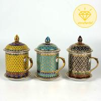 ราคา แก้วน้ำ เบญจรงค์ สีนูน ลายละเอียด แก้วมัคเบญจรงค์ (18380332899)