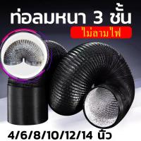 ราคา ท่อลมระบายอากาศ ขนาด 4/6/8/10/12/14 นิ้ว ท่ออลูมิเนียมฟอยล์ ท่อลมอลูมิเนียม ท่อยืดหยุ่น ท่อลมร้อน แบบหนา 3 ชั้น ไม่ลามไฟ (27015728191)
