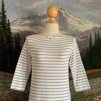 ราคา เสื้อยืดแขนยาว Muji ลายทาง อก32-36 มือสอง (29791648333)