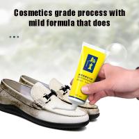 ราคา White shoe cleaner magic genuine leather care stain removal polish whitening shoe polish set essential upkeep universal (26888528584)