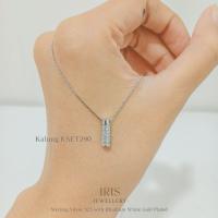ราคา [Iris Jewellery] - สร้อยคอ KSET290 - เงินแท้ 925 ชุบทองขาว 18K (43862171009)