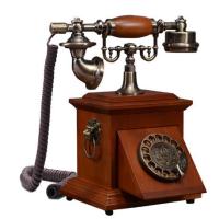 ราคา โทรศัพท์โบราณคลาสสิกหมุนหมุนโทรศัพท์ย้อนยุคหมุนไม้หดโฮมออฟฟิศ (24696730324)