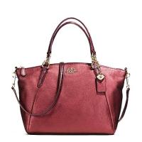 ราคา #ส่งฟรี_EMS‼️ ของแท้ % COACH F55514 SMALL KELSEY SATCHEL IN METALLIC LEATHER WITH EXOTIC TRIM (1132540916)