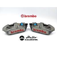 ราคา ปั้ม BREMBO M4 108mm. / 100mm. (ราคาต่อคู่) สีเทา/ดำ โลโก้แดง ปั้มแต่ง เบรมโบ้ แท้ 100% (14870103720)