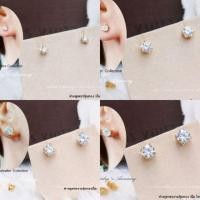 ราคา ต่างหูเพชร หนามเตย งานทอง5 ไมครอน (3202623444)