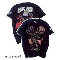 ราคา เสื้อยืดลายมันสกรีนเต็มหน้า-หลัง ผ้าดำเข้ม มือสอง size L (40152824259)