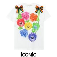 ราคา iCONiC PANSY BLOOM T-SHIRT #204502-204505 เสื้อยืด พิมพ์ลาย สีรุ้ง ปักโบว์ ลายดอกไม้ เสื้อแฟชั่น (41652970150)