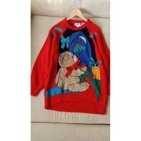 ราคา เสื้อไหมพรมวินเทจ สเวตเตอร์สีแดง ไหมพรมคริสมาสต์ vtg vintage Christmas sweater (18886345440)