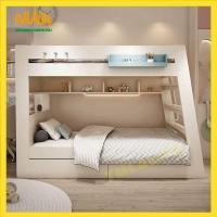 ราคา TMLALIFE เตียงนอน 2 ชั้น สำหรับเด็ก เตียง 2 ชั้น ไม้เนื้อแข็ง เตียงนักเรียนแบบมีลิ้นชัก (26429428122)