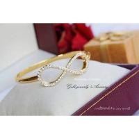 ราคา กำไลฝังเพชร CZ ชุบทอง 5 ไมครอน (2252509910)