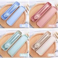 ราคา ชุดช้อนส้อมตะเกียบพกพา ช้อนข้าวสาลี ผลิตจากฟางข้าวสาลี ปลอดภัย เป็นมิตรต่อสิ่งแวดล้อม (6046614989)