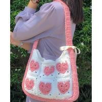 ราคา กระเป๋าสะพายผ้าร่มลายหัวใจโครเชต์แฮนด์เมด (กระเป๋าไหมพรมแฮนด์เมด) (40414204930)