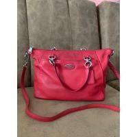 ราคา Coach โค้ชแดงอมส้มสวยค่ะ หนังแท้ 11”สายเดิม เลขครบ❤️✅ (20492546584)