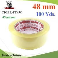 ราคา .เทปติดกล่อง เทปใส 2 นิ้ว 45 ไมครอน TIGER OPP tape 48 mm. ยาว 100 หลา รุ่น TIGER-FT45C DD (22219489152)