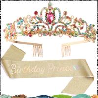 ราคา มงกุฎสาววันเกิดสุดมงกุฎมงกุฎเจ้าหญิงกับสายสะพายวันเกิดสําหรับผู้หญิงอุปกรณ์งานเลี้ยงวันเกิดมีความสุขหลากสี + ทอง (41672772459)