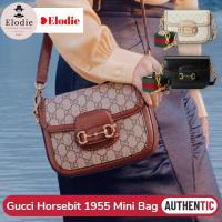 ราคา กุชชี่ Gucci Horsebit 1955 Mini Bag with detachable double shoulder strap ผู้ชายและผู้หญิง/กระเป๋าสะพายไหล่ (40811805554)