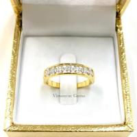 ราคา แหวนเพชรแถว7เม็ด ทองแท้9Kเพชรแท้เหลี่ยมเกสร⭐️มีใบรับประกันสินค้า (1892555930)