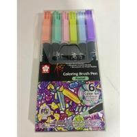 ราคา ️ ปากกาหัวพู่กัน Sakura KOI Brush Pen ชุด โทนสี Pastel 6 สี (29668952361)