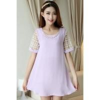 ราคา เสื้อชีฟองคนท้อง (M, L, XL) - สีม่วงอ่อน (22168919561)