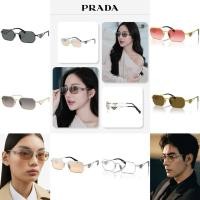 ราคา แบรนด์ใหม่ของแท้ PRADA กระจกขาโลโก้โลหะไม่สม่ำเสมอแว่นตากันแดด (28376306885)