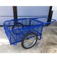 ราคา พ่วงท้ายมอเตอร์ไซค์ได้(ล้อไทย!!มือหนึ่ง17นิ้ว)รถเข็นพ่วงสองล้อโครงเหล็กสีน้ำเงิน(กระบะ72x108x40cm)-มีขาตั้งล็อค/พับได้ (21051758726)