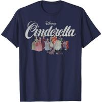 ราคา Disney Cinderella Group Shot All Lined Up เสื้อยืดเด็กเสื้อผ้าแฟชั่นเสื้อสําหรับชายหญิง Distro ตัวอักษร 1-12 ปี Premium (56350300096)