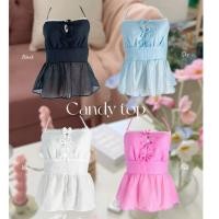 ราคา Candy Top- เสื้อครอปแขนกุด เสื้อคล้องคอแต่งโบว์ จั๊มอก น่ารักๆ มินิมอล สีขาว ไปทะเล ป้ายPICHA. (24930678291)