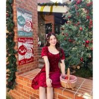 ราคา Crystals brand ชุดเดรสสีแดงแขนตุ๊กตา (27833141901)